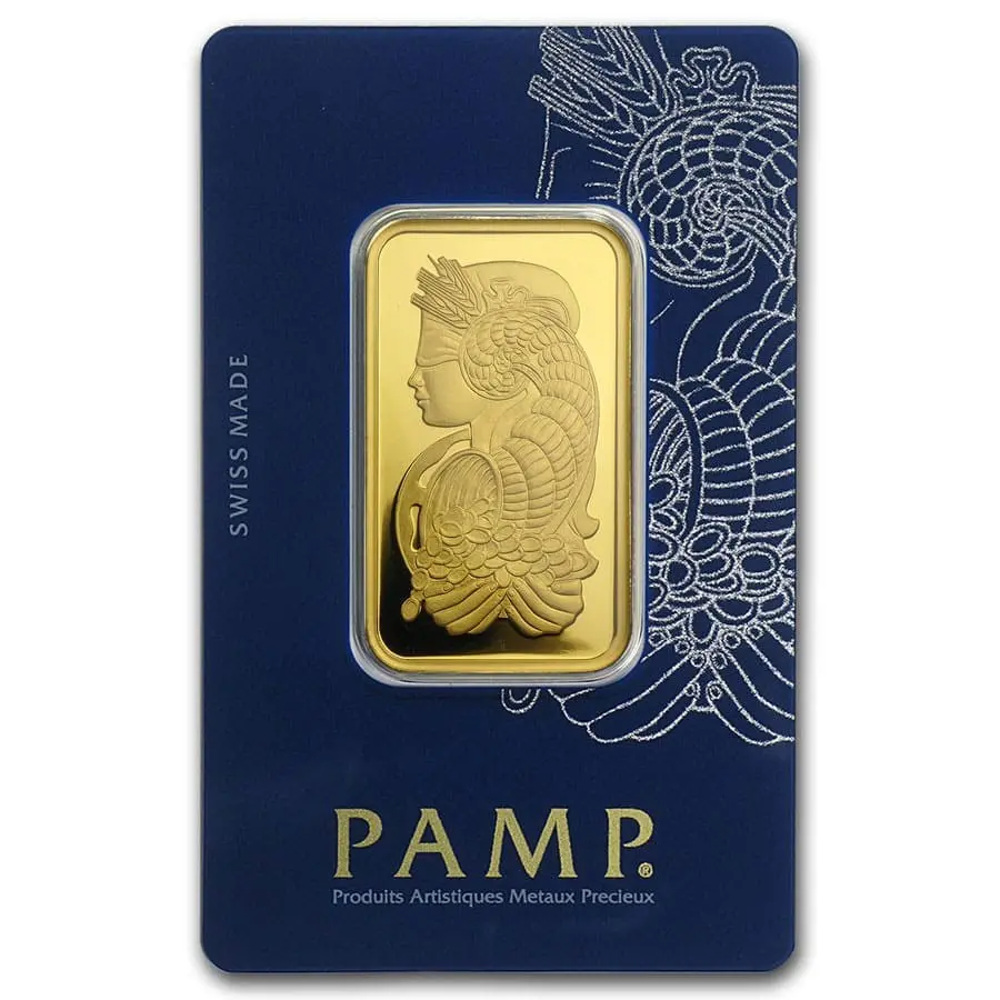 1 oz. Gold Bar - PAMP Suisse Lady Fortuna w/ Veriscan