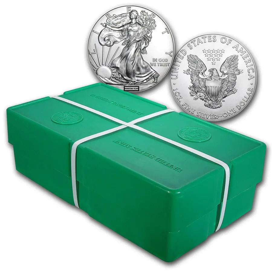 Random Year $1 American Silver Eagle Monster Box-500 oz. (Sealed)