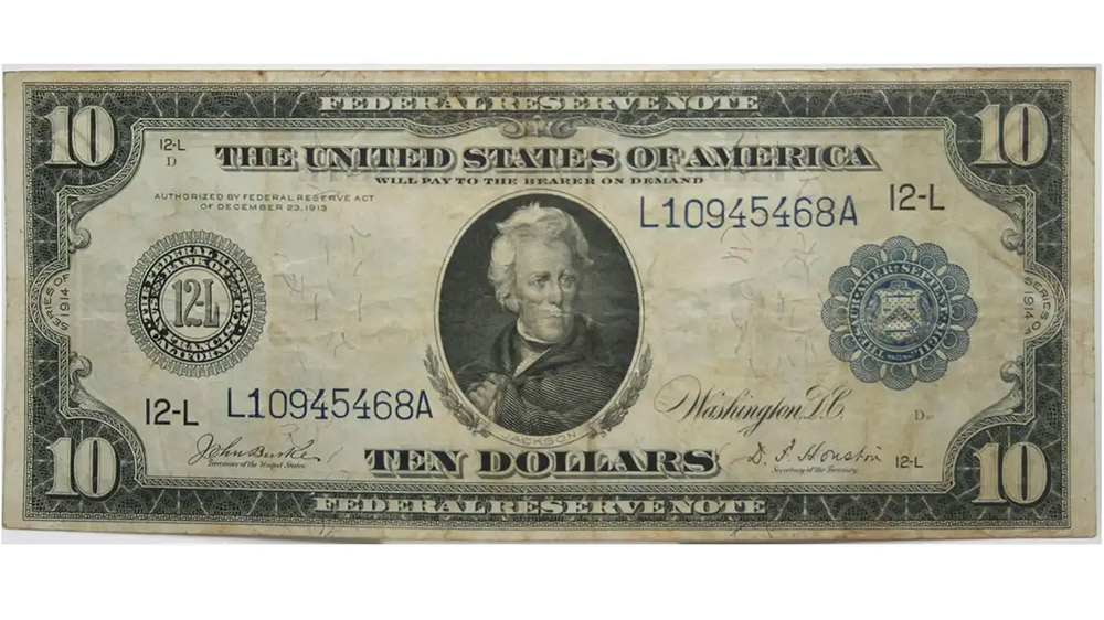 1914 $10 Federal Reserve Note San Francisco, California FR.950