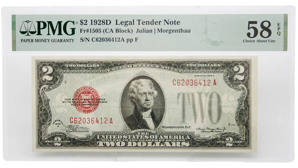 1928-G $2 Legal Tender Note FR#1505