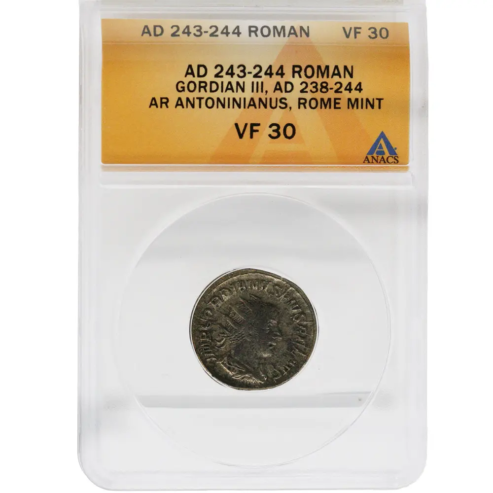 AD 243-44 Roman Gordian III, Rome Mint ANACS VF30