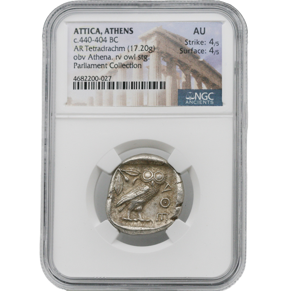 440-404 BC Attica Athena AR Tetradrachm Athena/Owl
