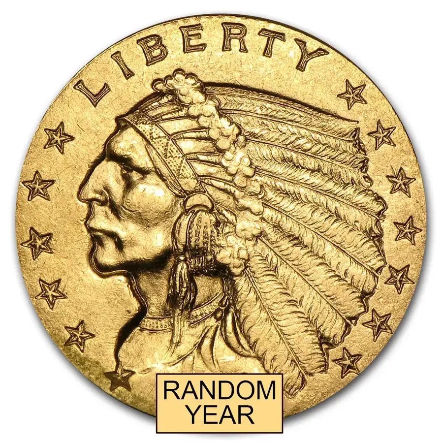 $2 1/2 Gold Indian Head- Quarter Eagle XF or Better (Random Year)