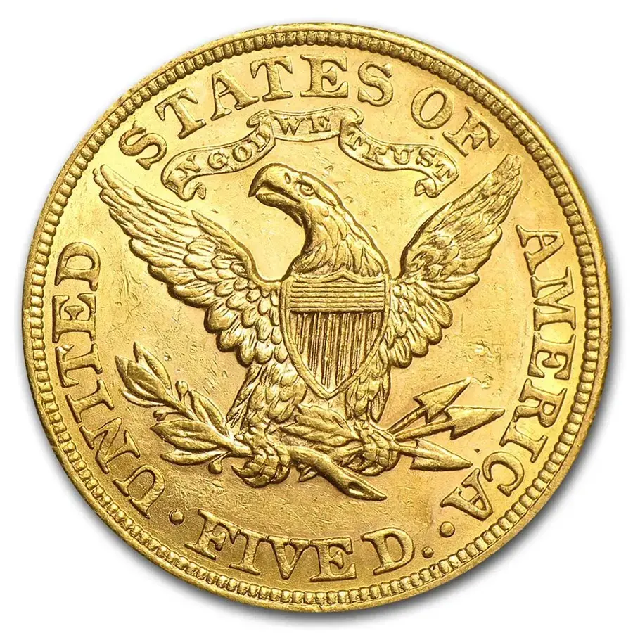 $5 Liberty Head Gold Half Eagle XF or Better (Random Year) - Image 2