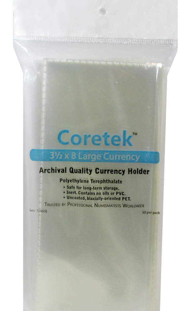 Coretek Large Currency Holder 8 x 3 1/2- 50 pack