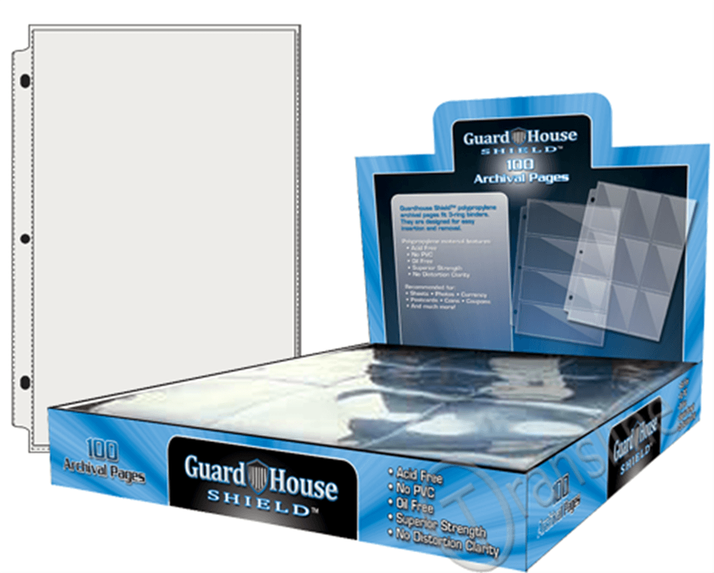 Guardhouse Shield 1 Pocket (100 pack) Archival Polypropylene Pages