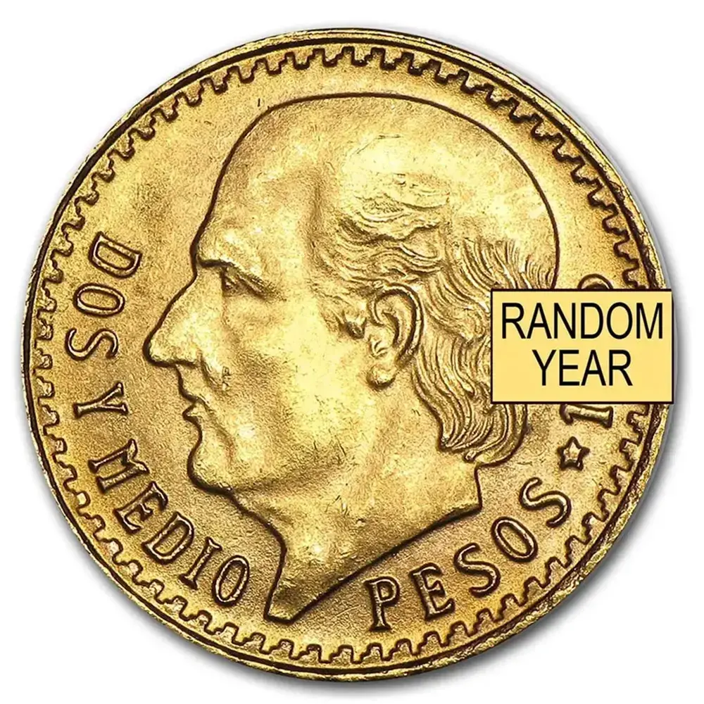 Dos Y Medio Pesos Mexico Gold (Year Varies) AU-BU