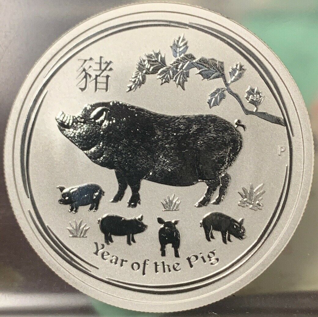 Australia 50 Cents 2019 Year of the Pig 1/2 oz Silver ...