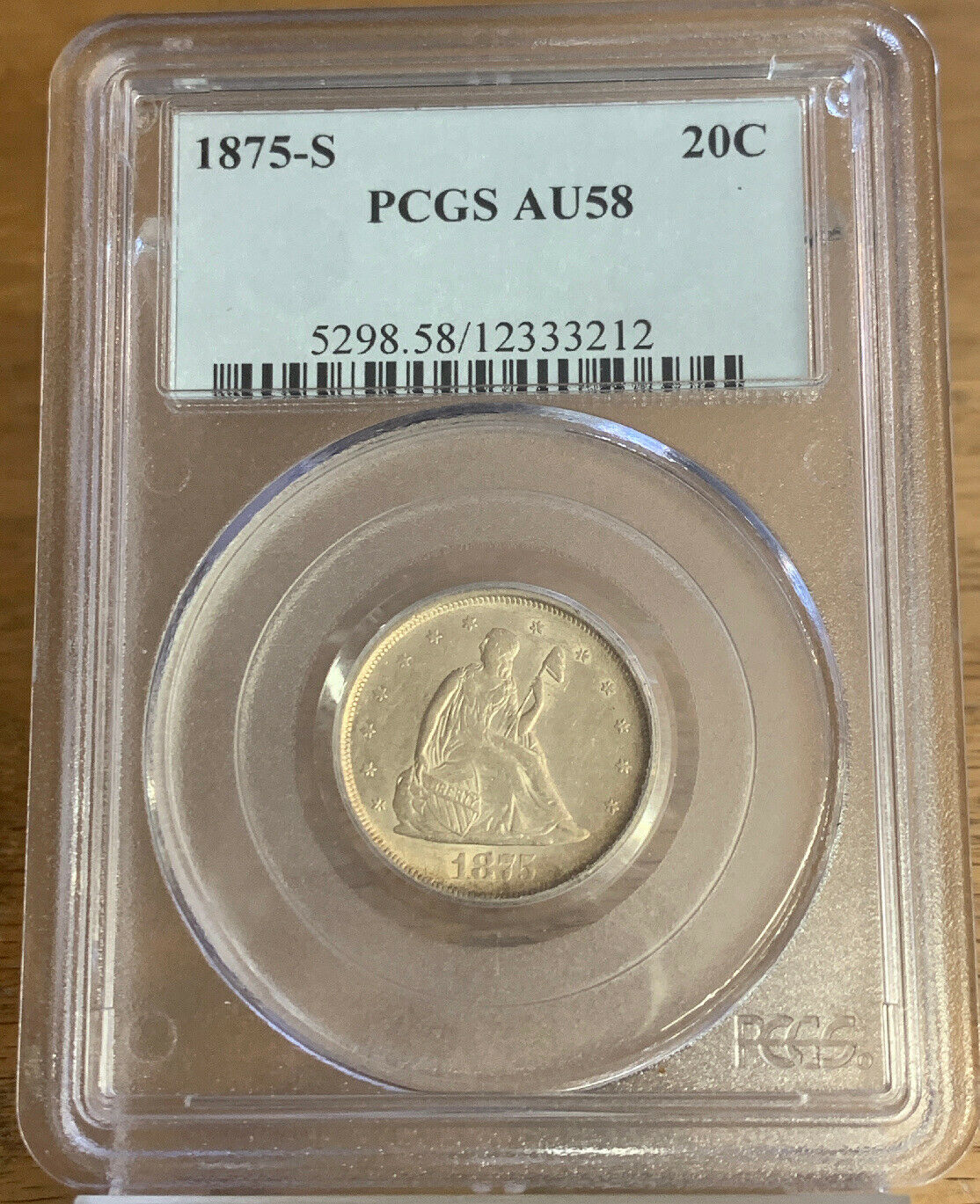 1875-S 20c PCGS AU58 - 20-Cent Piece - Type Coin AH212 ...
