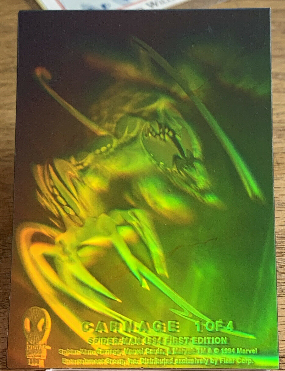 Carnage Hologram Card Fleer Marvel Spiderman 1994 First