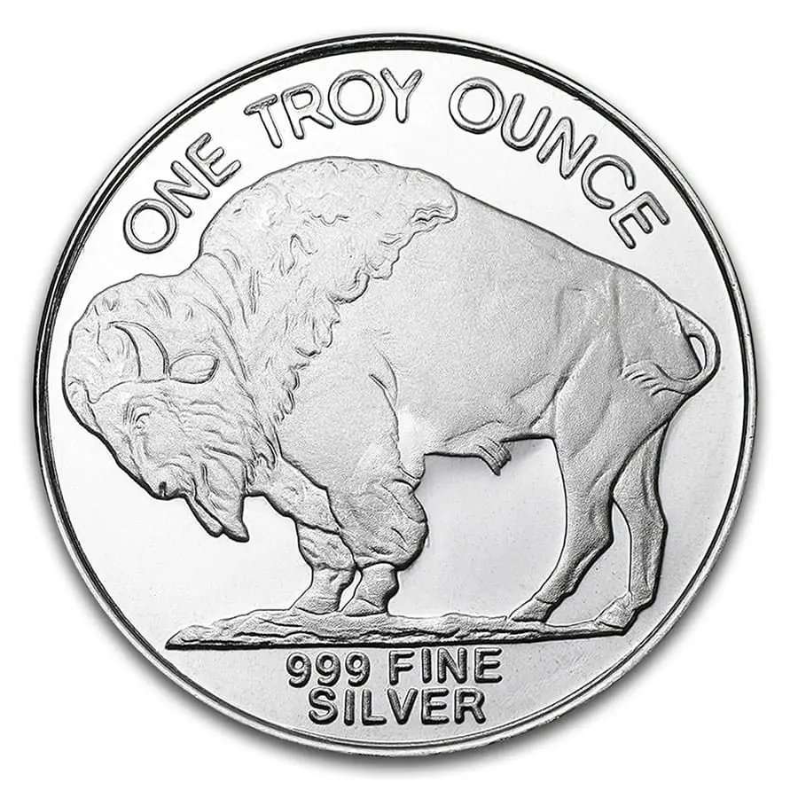 Silver Bullion 1 oz Buffalo Round .999 fine