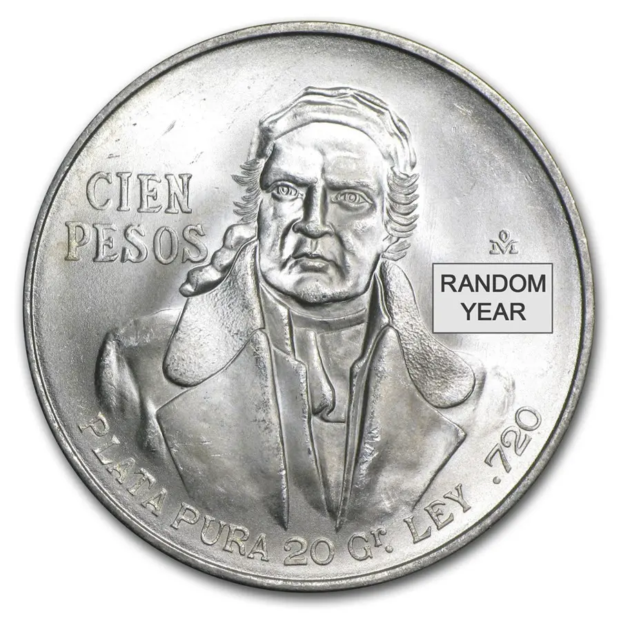 Mexico Silver 100 Pesos (1977-1979) BU