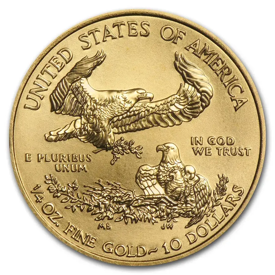 1/4 oz $10 American Gold Eagle (Random Year)- BU - Image 2