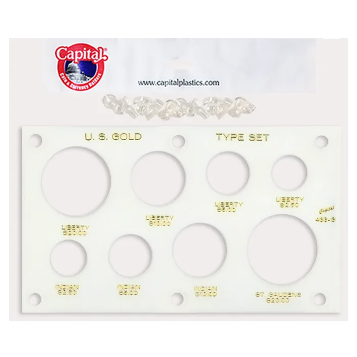 Capital Plastics Gold Type Set Lib. $20, $10, $5, & $2.50