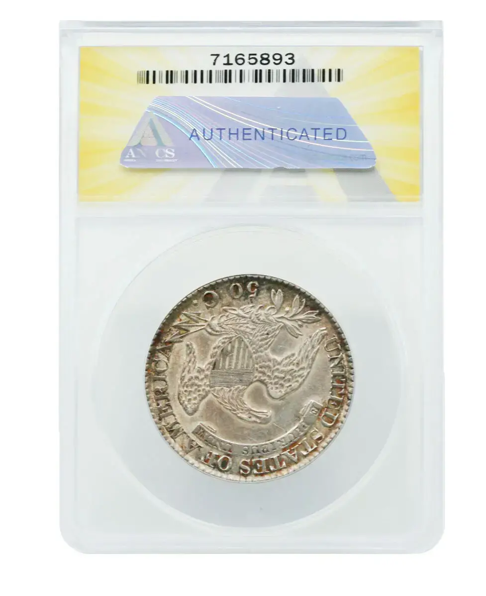 1827 50C Capped Bust Half Dollar Curl Base 2 ANACS AU 55 - Image 3