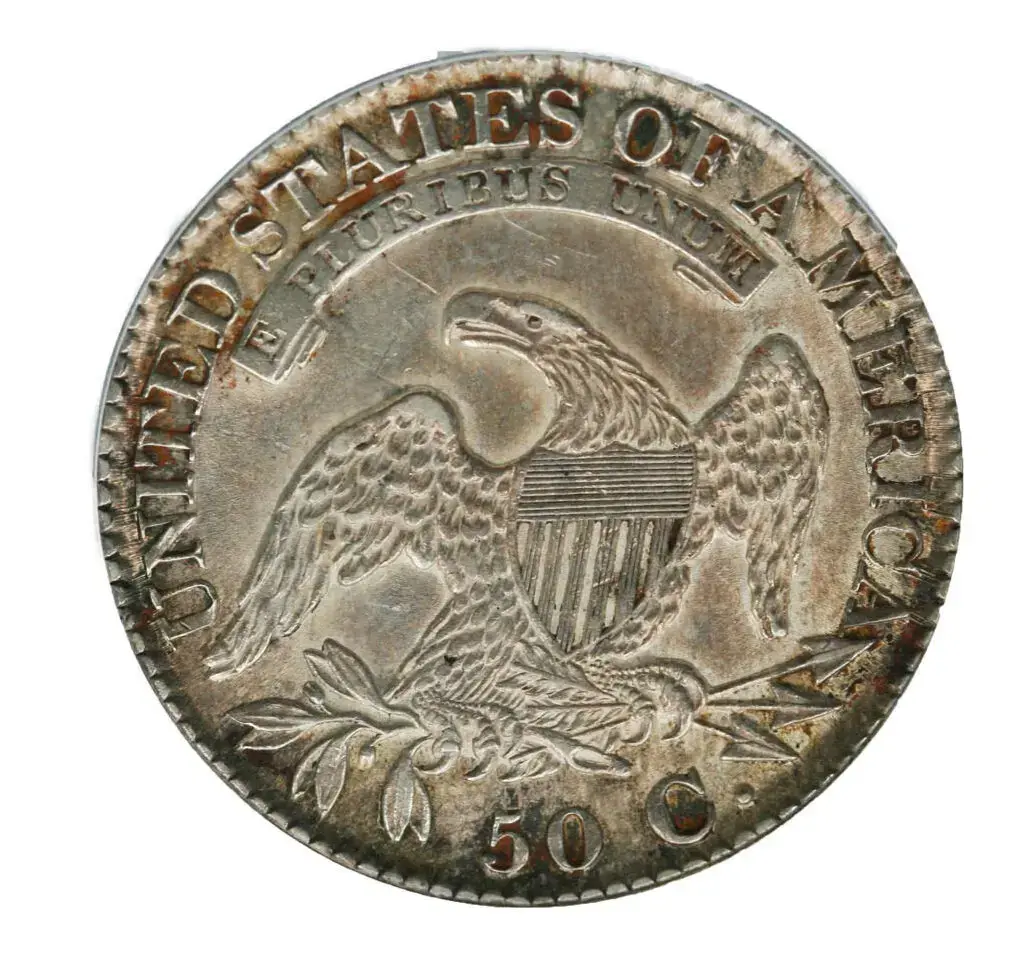 1827 50C Capped Bust Half Dollar Curl Base 2 ANACS AU 55 - Image 2