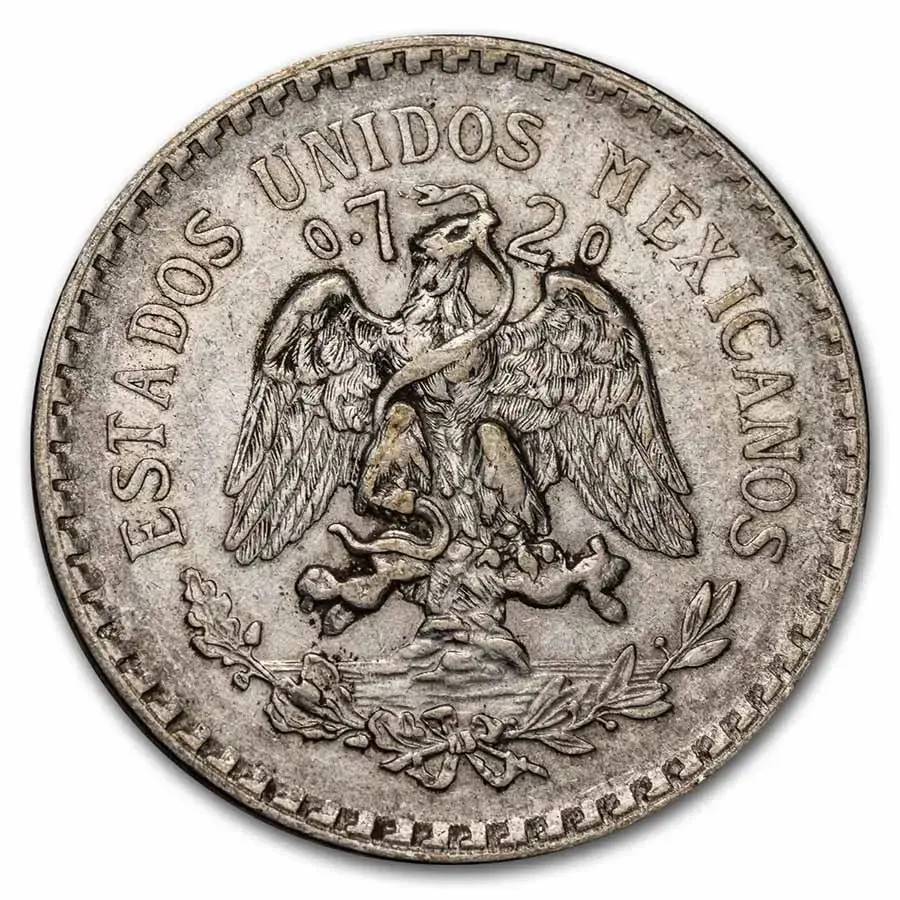 1920-1945 Silver Mexican 1 Peso Cap & Rays Avg Circ - Image 2