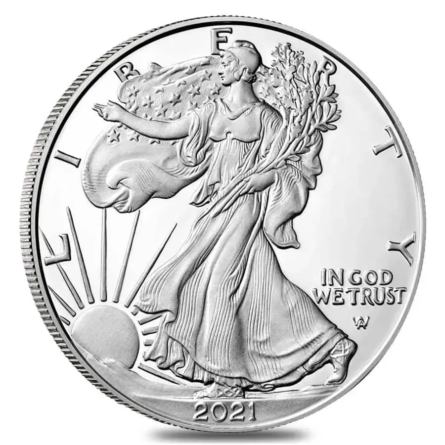 2021-S $1 American Silver Eagle Coin Proof Type 2 (w/Box & COA) - Image 2