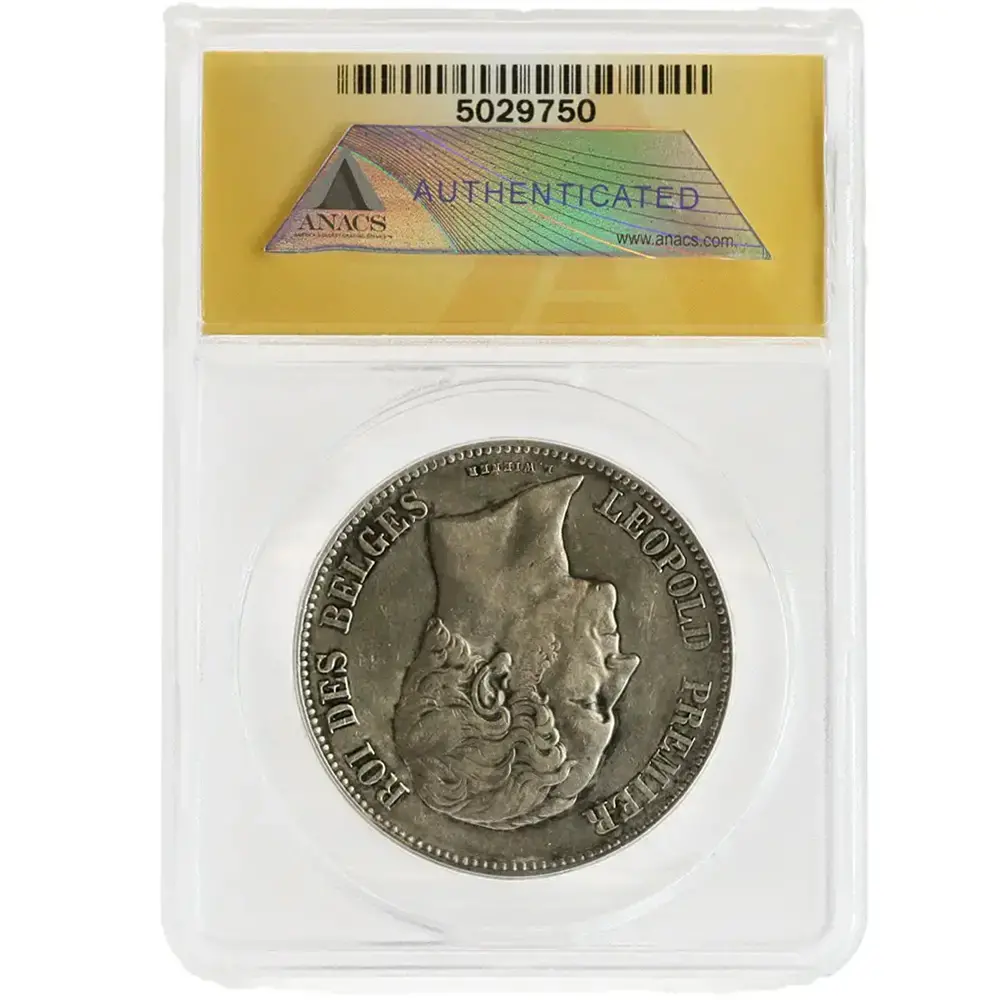 1853 5 Francs Belgium ANACS EF 40 - Image 2
