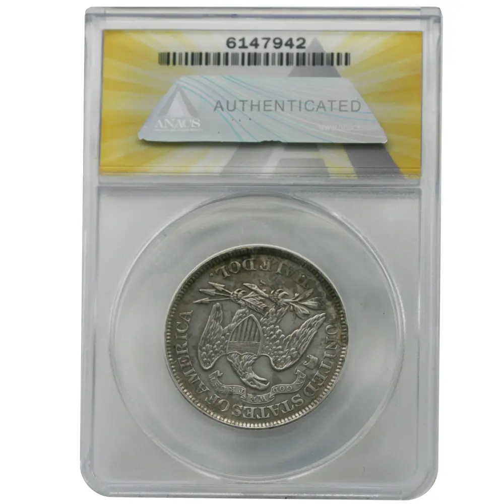 1872-S 50C Liberty Seated Half Dollar ANACS AU55- Cleaned - Image 2