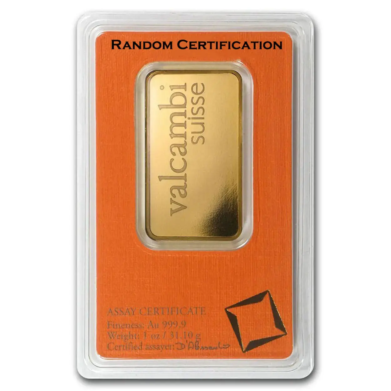 1 oz. Valcambi .9999 Gold Bar (New w/ Assay) - Image 2