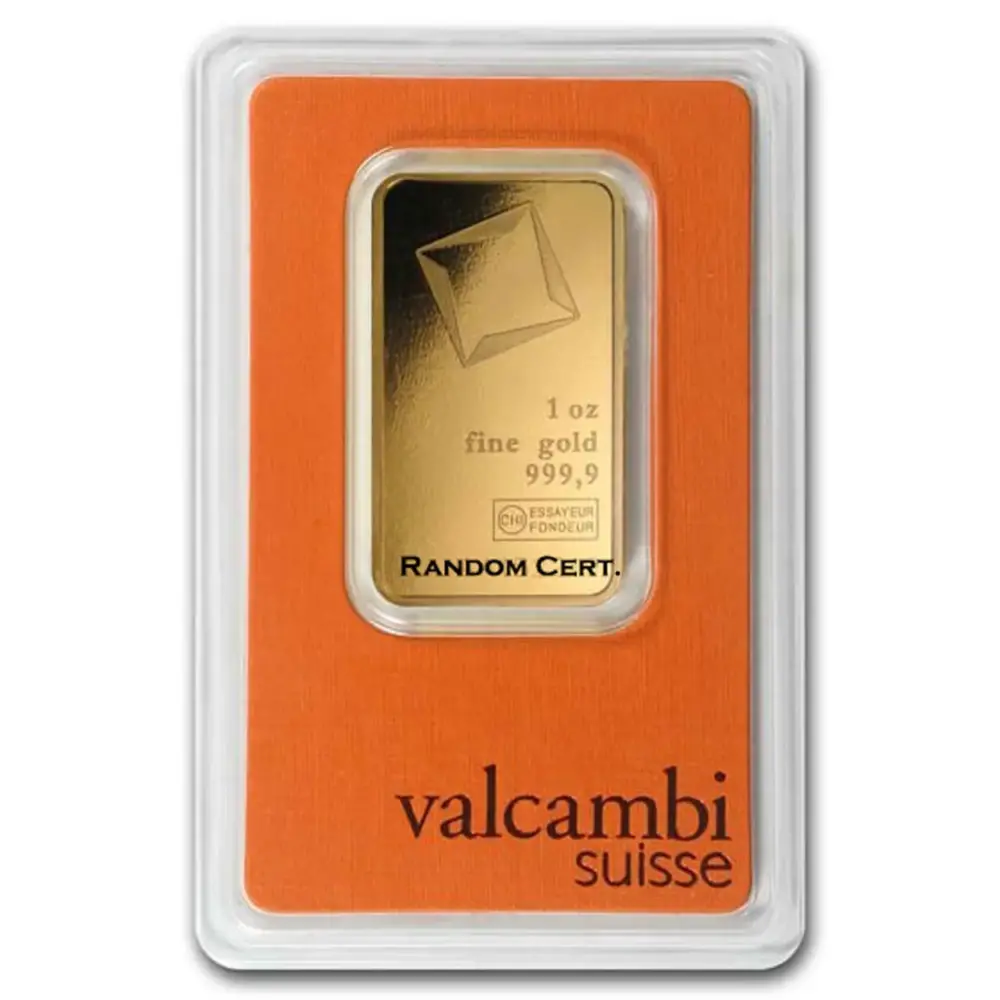 1 oz. Valcambi .9999 Gold Bar (New w/ Assay)