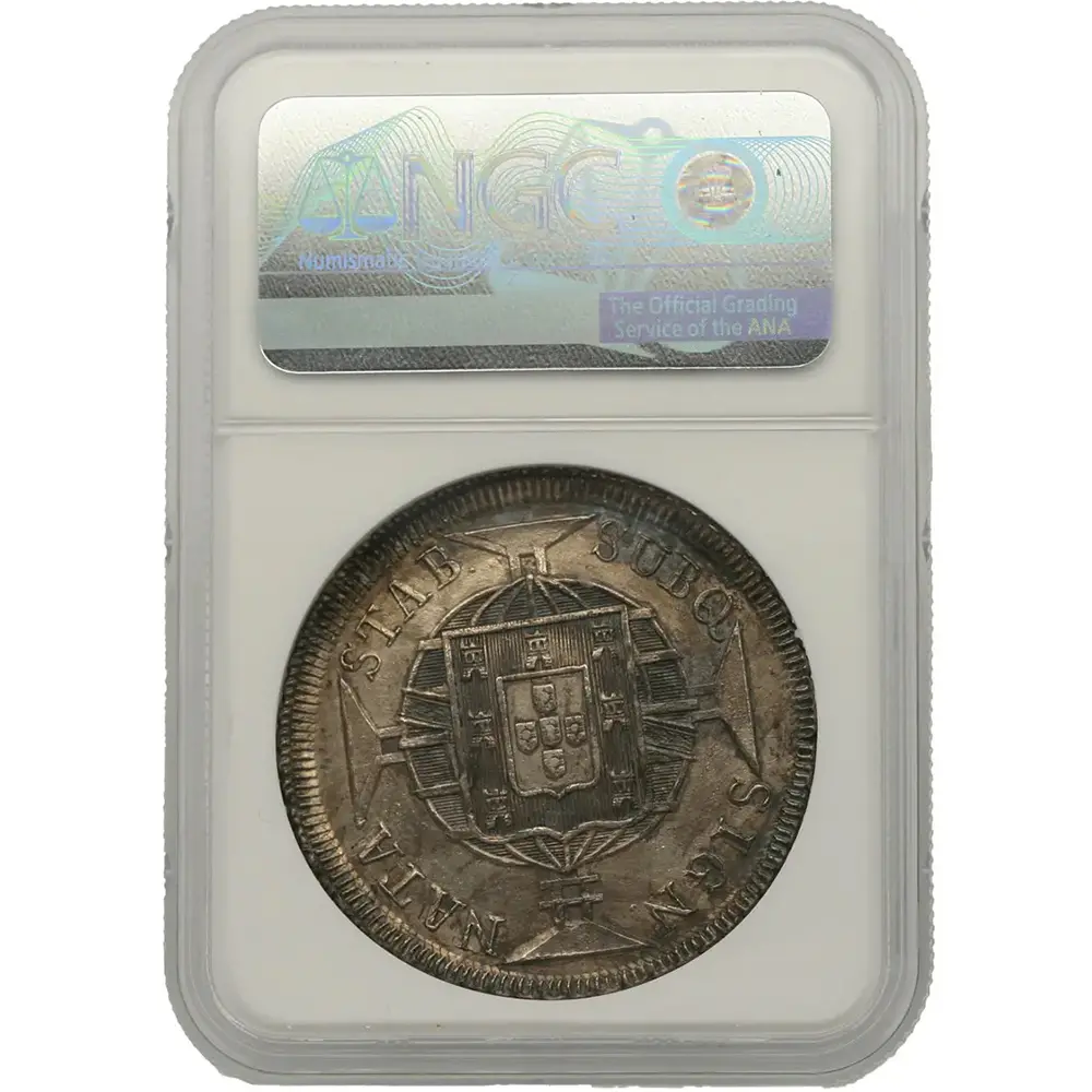 1820 Brazil 960 Reis NGC Uncirculated Cleaned - Image 2