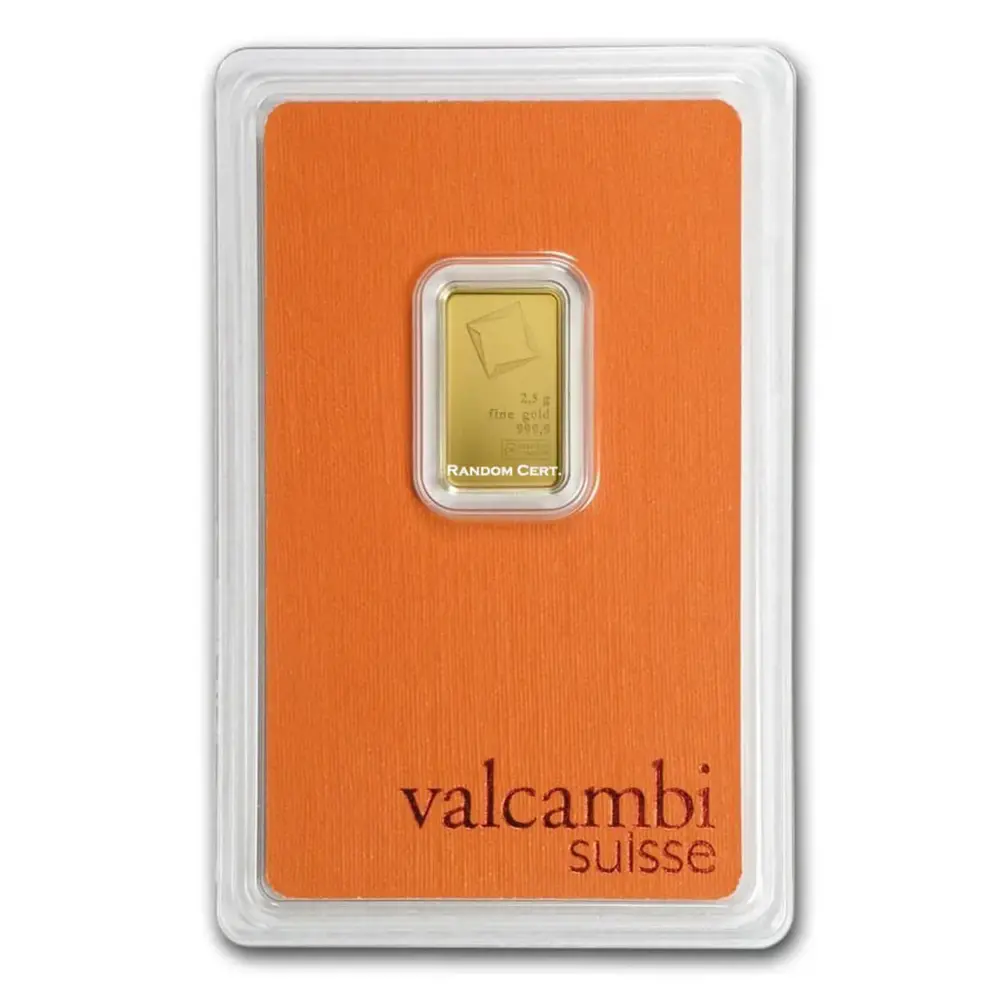 2.5 Gram Valcambi Gold Bar