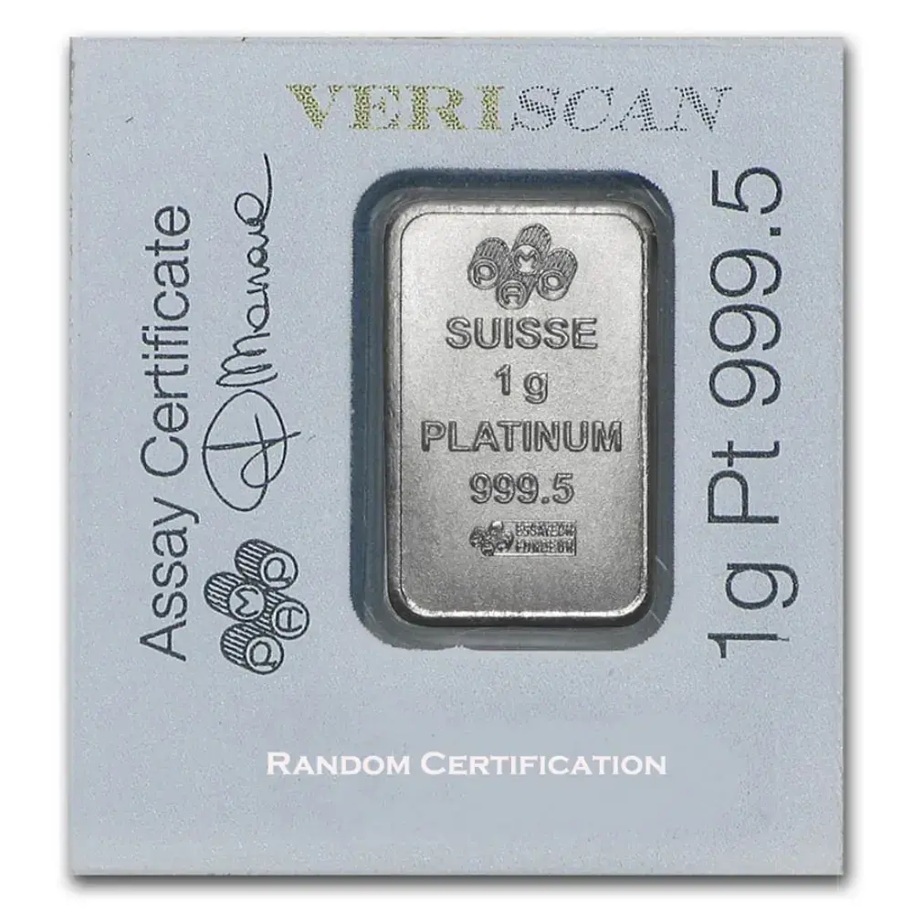 1 gram Platinum Bar PAMP Suisse (In Assay) - Image 3