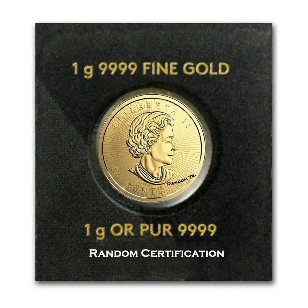 1 gram .999 Gold Maple Leaf's Maplegram (In Assay) - Image 2