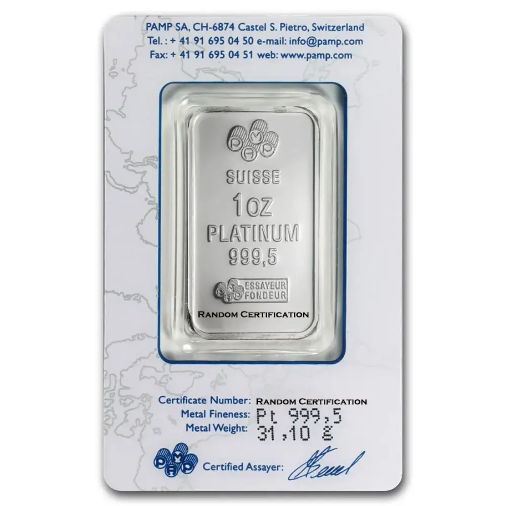 1 oz Platinum Bar PAMP Suisse (In Assay) - Image 3