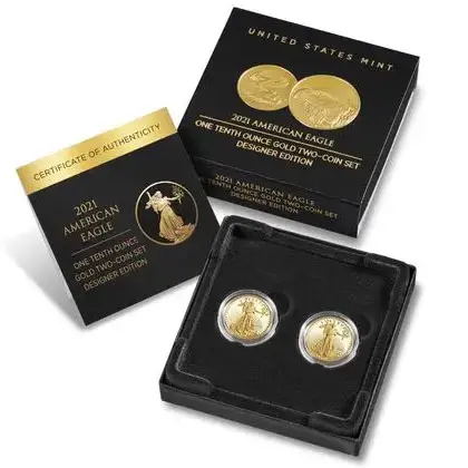 2021 $5 American Eagle 1/10 oz. Gold Two-Coin Set Type 1 & 2