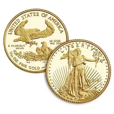 2021 $5 American Eagle 1/10 oz. Gold Two-Coin Set Type 1 & 2 - Image 3