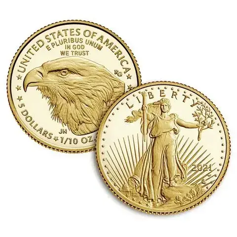 2021 $5 American Eagle 1/10 oz. Gold Two-Coin Set Type 1 & 2 - Image 4
