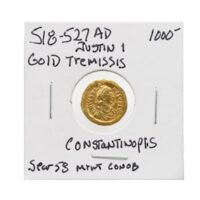 AD 518-527 Justinian I Gold Tremissis Constantinopolis Sear 58