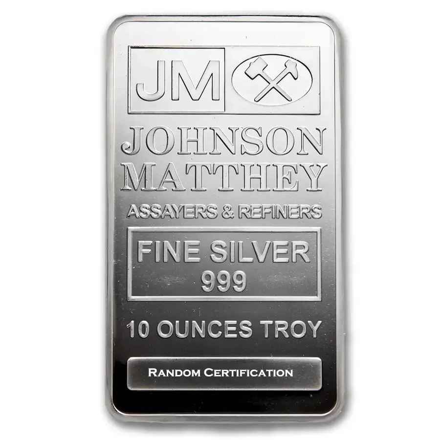 Johnson Matthey 10 oz Silver Bar