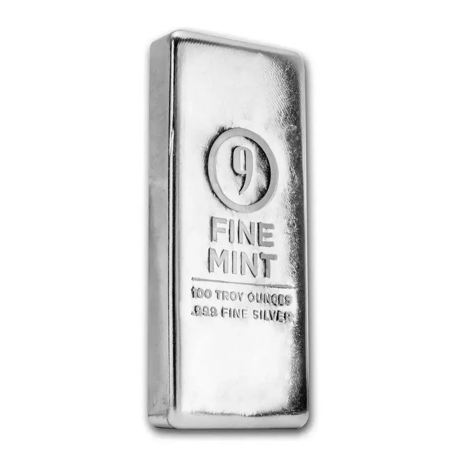 100 oz Cast Poured Silver Bar- 9Fine Mint - Image 3