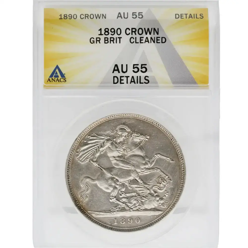 1890 Crown Great Britain ANACS AU 55