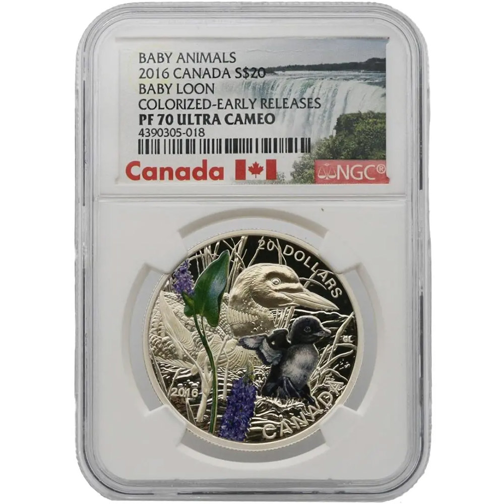 2016 Canada S$20 Baby Animals Baby Loon Colorized