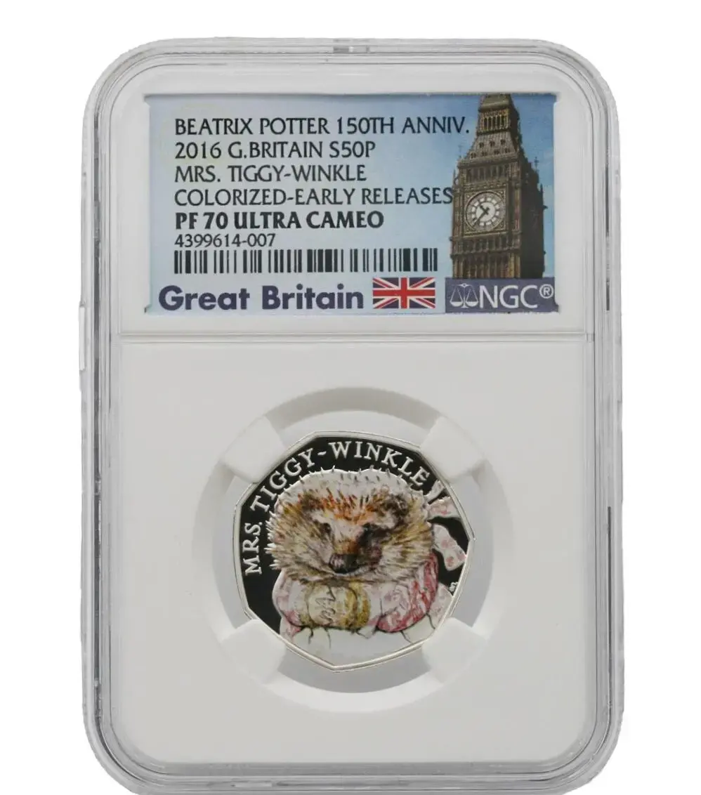 2016 S50P Beatrix Potter- Mrs. Tiggy-Winkle Silver Proof Coin NGC PF70