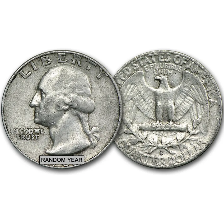 90% Silver Washington Quarters $10 FV Avg Circ - Image 2