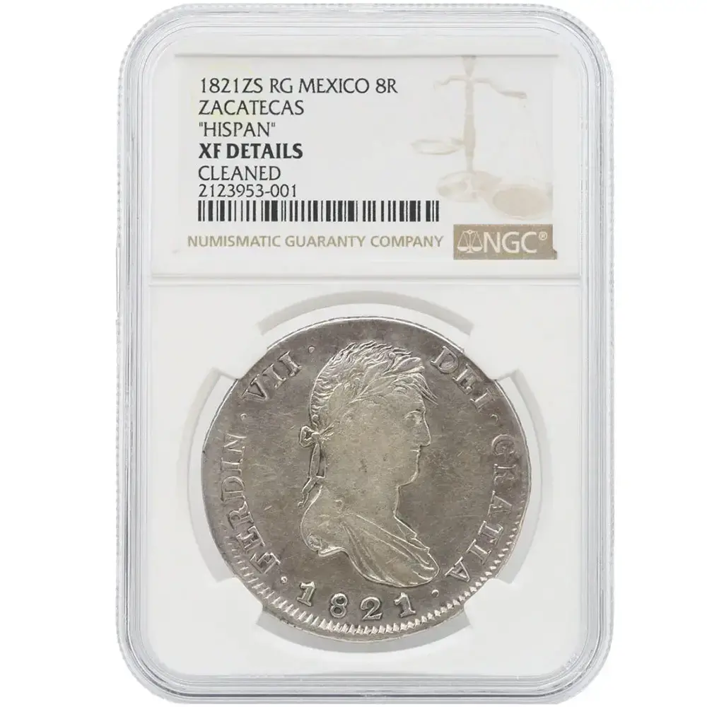 1821-ZS|RG Mexico 8 Reales Zacatecas