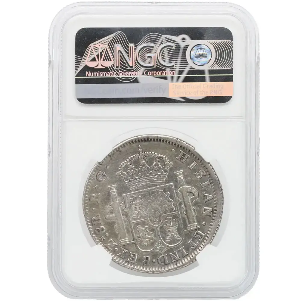 1821-ZS|RG Mexico 8 Reales Zacatecas NGC XF Cleaned - Image 2