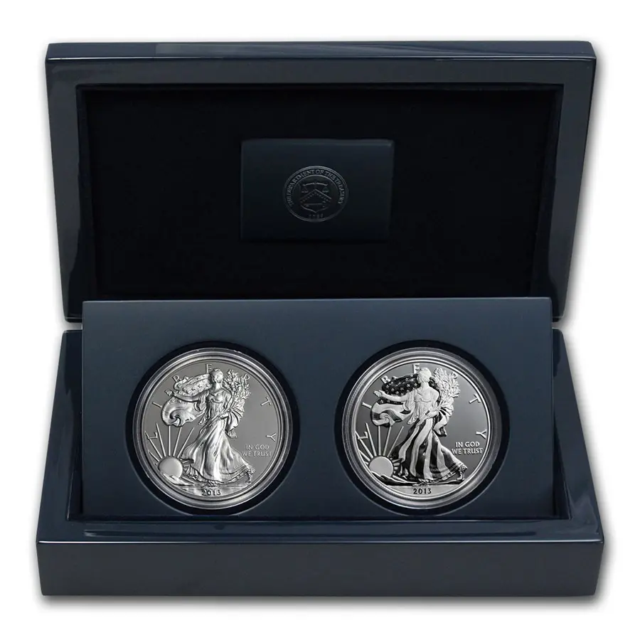 2013-W 2-Coin American Silver Eagle West Point Set