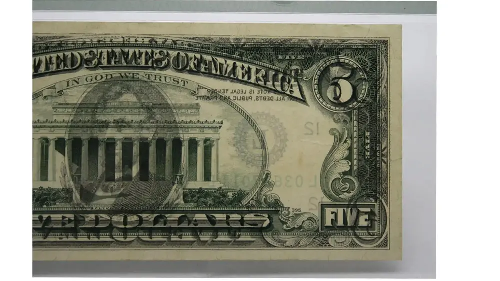 1977 $5 Federal Reserve Note Offset Printing Error- San Francisco Choice VF35 PMG - Image 4