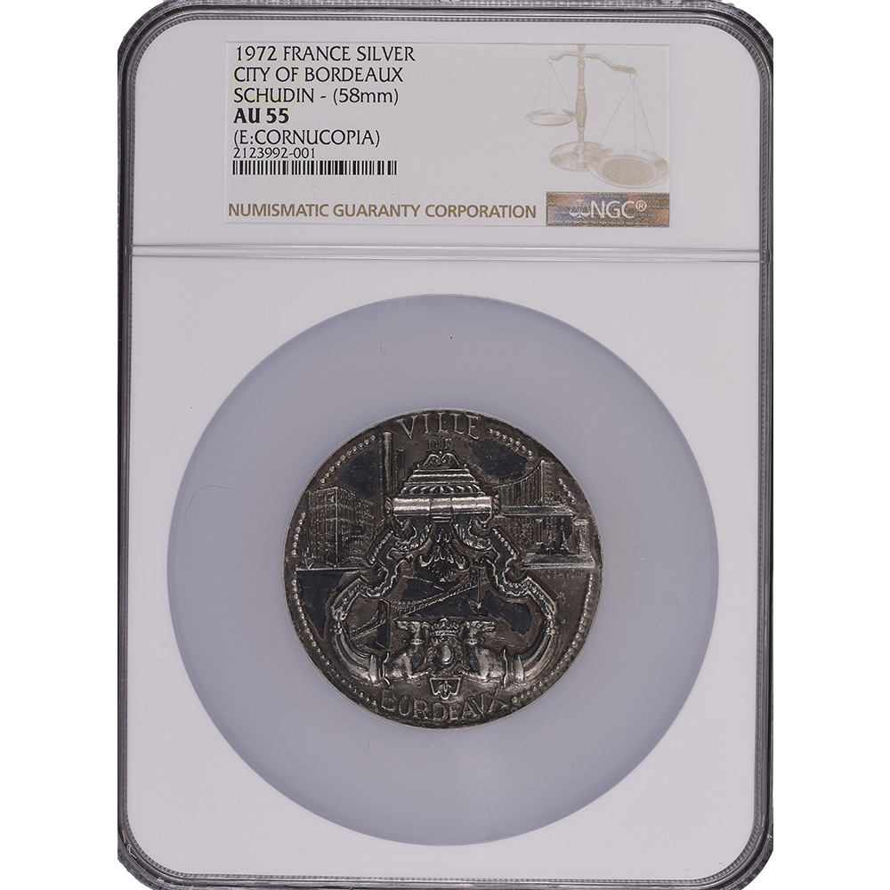 1972 France Silver City Of Bordeaux Schudin NGC AU 55