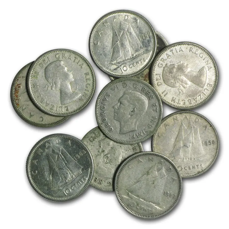 Canada 80% Silver Coins- $1 Face Value Circulated