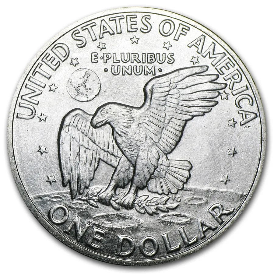 40% Eisenhower $1 Face Value Dollar Avg Circ - Image 2