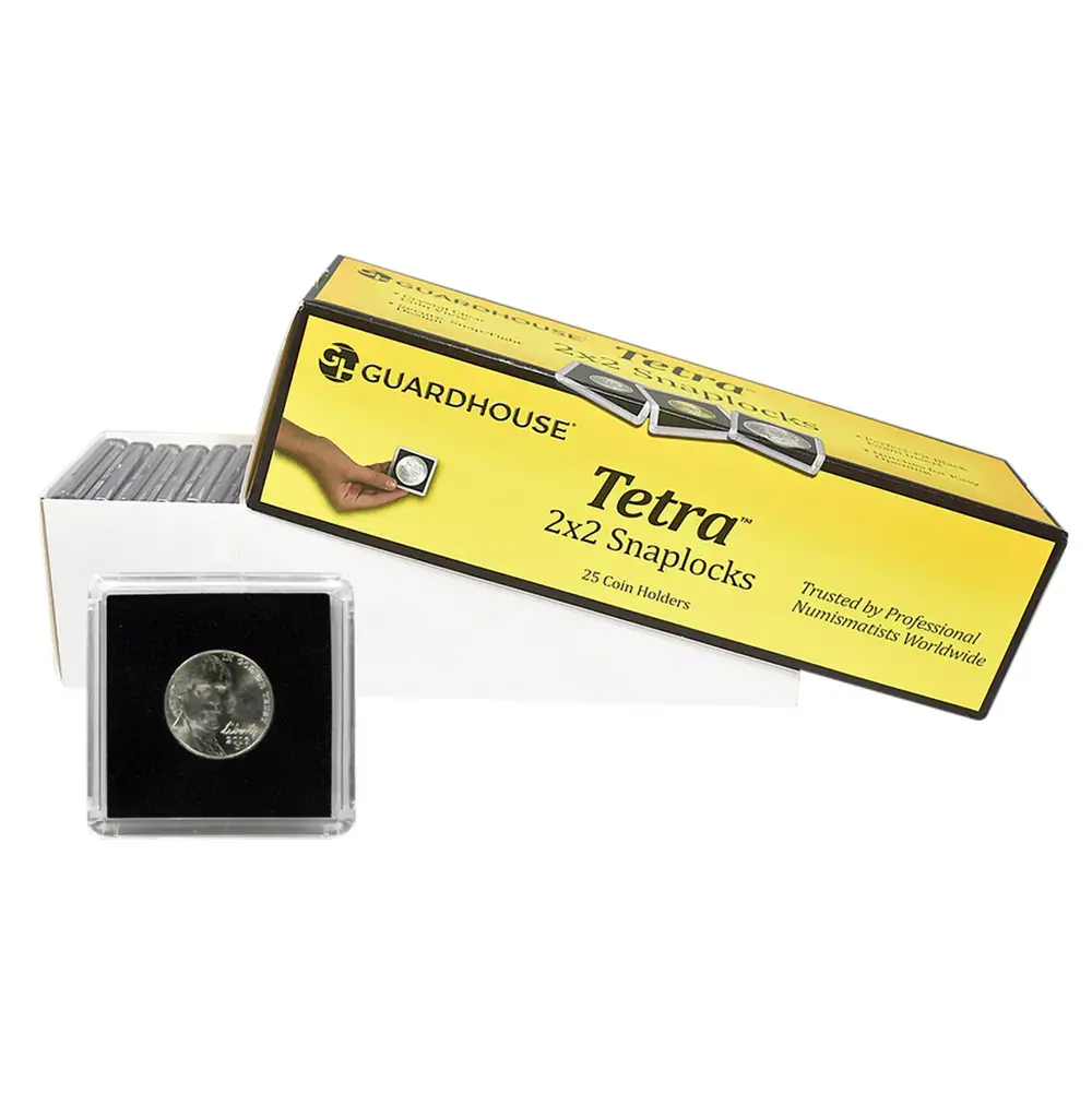 Nickel $5 Gold 2x2 Tetra Snaplock Coin Holder