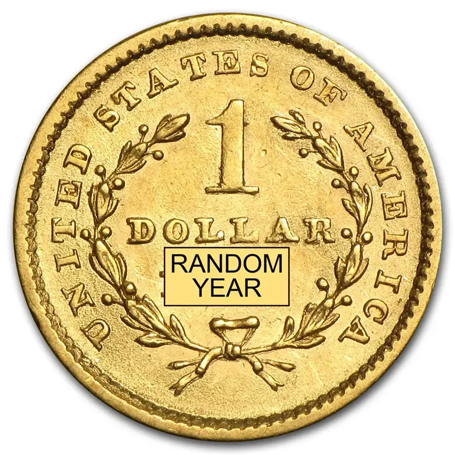 $1 Liberty Head Gold Dollar Type 1- Cleaned (Random Year) - Image 2
